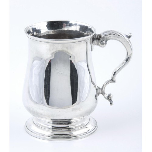 67 - A VICTORIAN SILVER MUG, MAKERS MARK RUBBED, SHEFFIELD, 1860