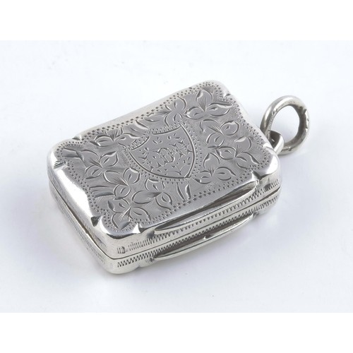 76 - A VICTORIAN SILVER VINAIGRETTE, HILLARD AND THOMSON, BIRMINGHAM, 1876