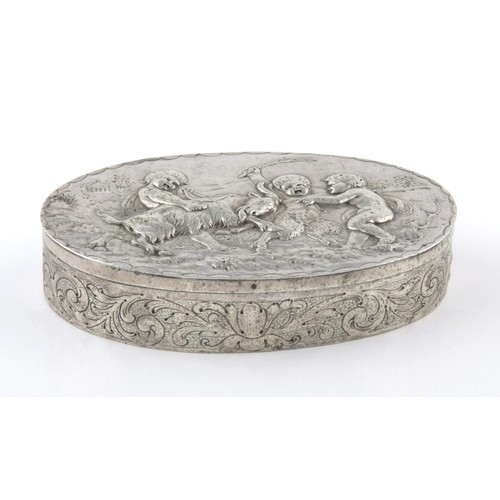 197 - A SILVER BOX, POSSIBLY FRENCH