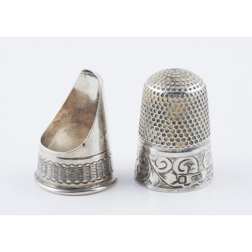 139 - TWO GEORGE V SILVER THIMBLES, CHARLES HORNER, CHESTER, 1913