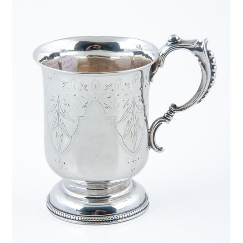 80 - A VICTORIAN SILVER CHRISTENING MUG, HILLARD AND THOMSON, BIRMINGHAM, 1877