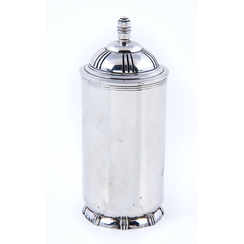 169 - A GEORGE VI SILVER TEA CADDY, ADIE BROTHERS, BIRMINGHAM, 1948