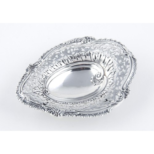 77 - A VICTORIAN SILVER SWEET DISH, POSSIBLY MARSHALL LATIMER, BIRMINGHAM, 1876