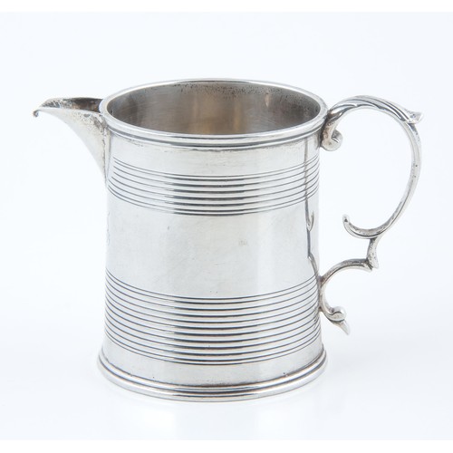 50 - A WILLIAM IV SILVER JUG, MAKERS MARK RUBBED, 1832