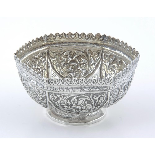 326 - A BURMESE SILVER SWEET DISH, MODERN