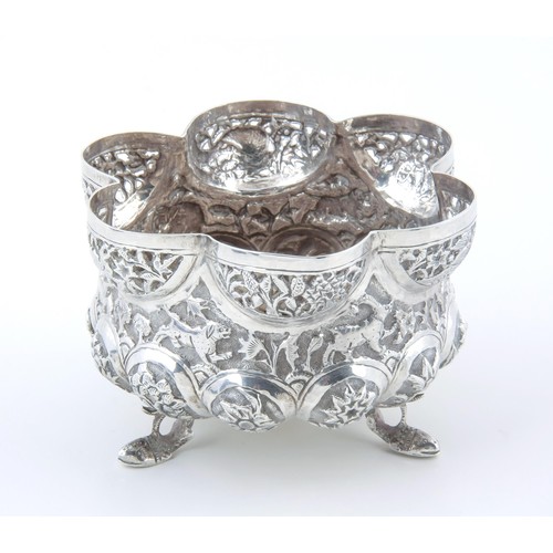 321 - A BURMESE SILVER SWEET DISH, MODERN