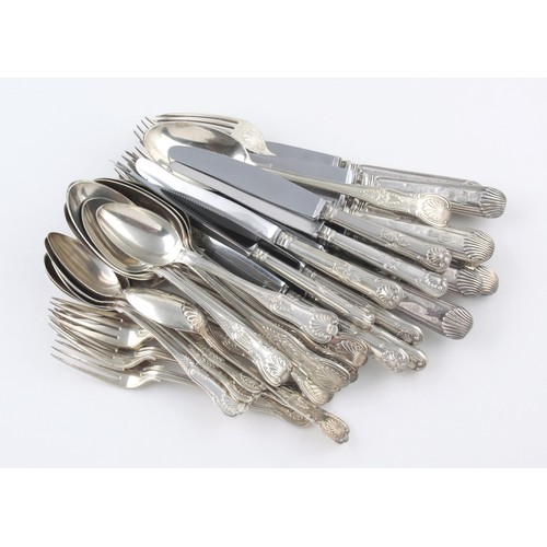 188 - AN ASSEMBLED SET OF KINGS PATTERN SILVER CUTLERY