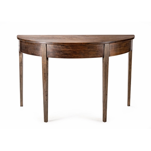 17 - A STINKWOOD AND ASH TULBAGH DEMI-LUNE SIDE TABLE