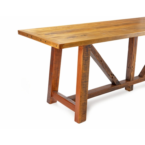 18 - A YELLOWWOOD WINEBAR TABLE WITH RECLAIMED YELLOWWOOD (DAKKAPPE) LEGS