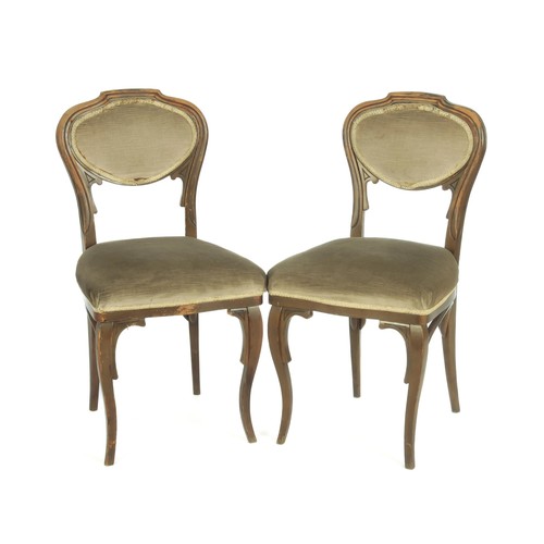 299 - A PAIR OF FRUITWOOD SIDE CHAIRS, EARLY 20TH CENTURY