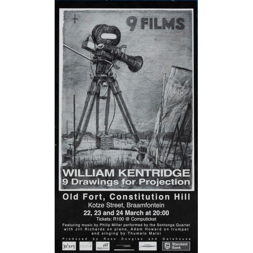 123 - William Kentridge (South African 1955 - ) 9 FILMS FOR PROJECTION, POSTER