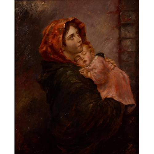 50 - Roberto Ferruzi (Italian 19th century) MOTHER AND CHILD