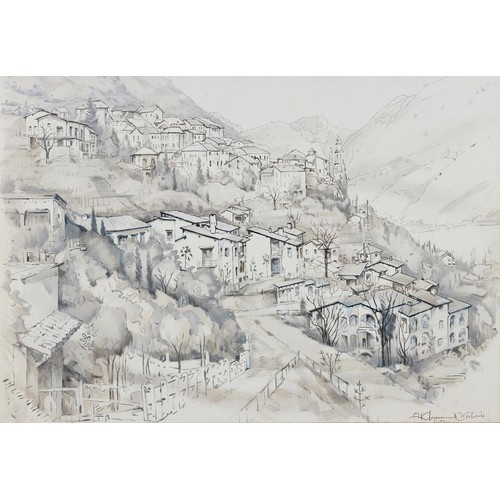 69 - Aleksanders Klopcanovs (Uzbekistani/South African 1912 - 1997) MOUNTAIN VILLAGE