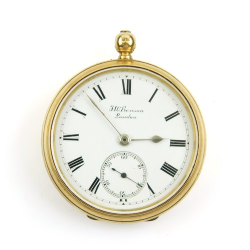 A VICTORIAN GOLD CASED POCKET WATCH, J W BENSON, LONDON, WITH A LUDGATE MOVEMENT