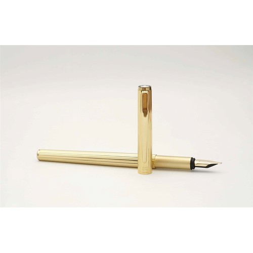56 - A MONTBLANC SLIMLINE GOLD PLATED FOUNTAIN PEN