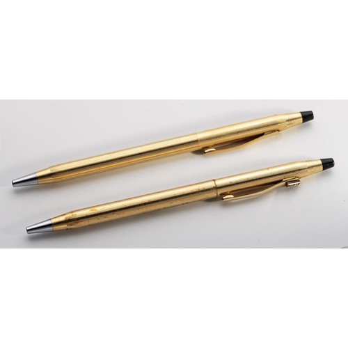 93 - TWO CROSS GOLD PLATED BALLPOINT PENS