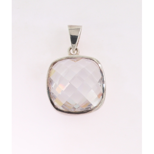 196 - A SILVER AND GEMSTONE PENDANT