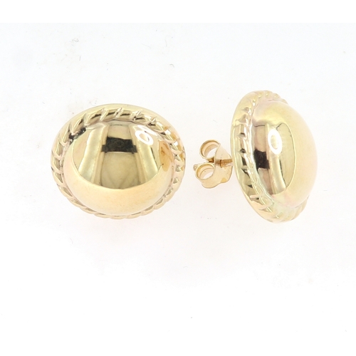 213 - A PAIR OF GOLD BUTTON STYLE EARRINGS