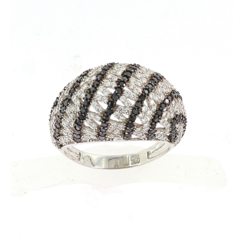 151 - A ZEBRA STYLE SWAROVSKI CRYSTAL DRESS RING