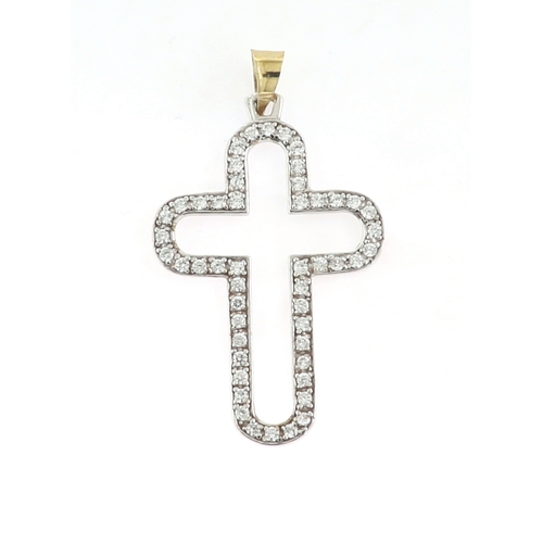 202 - A BI COLOUR CROSS PENDANT