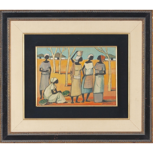 707 - Jan (Johannes Wilhelmus) Dingemans (South African 1921 - 2001) FIVE CONGOLESE FIGURES