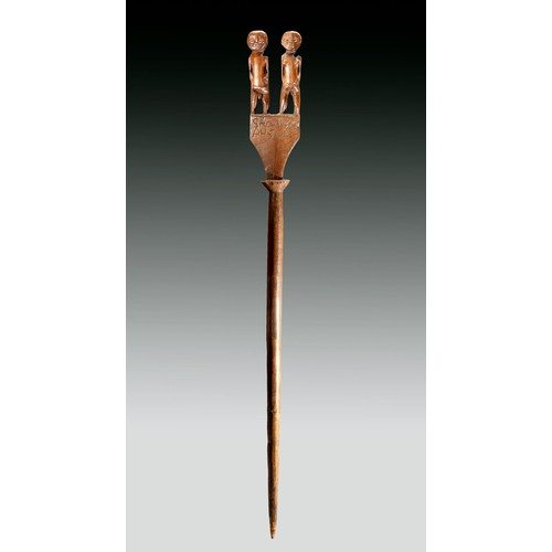 186 - A CHOKWE TUPONYE STAFF, ZAMBIA, MID 20th CENTURY