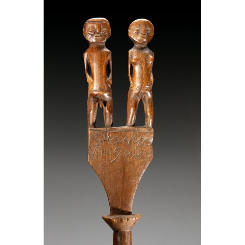 186 - A CHOKWE TUPONYE STAFF, ZAMBIA, MID 20th CENTURY