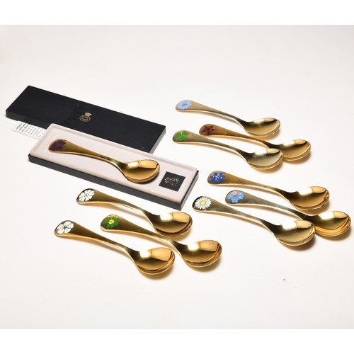 264 - A SET OF TEN SILVER GILT TEASPOONS, GEORG JENSEN