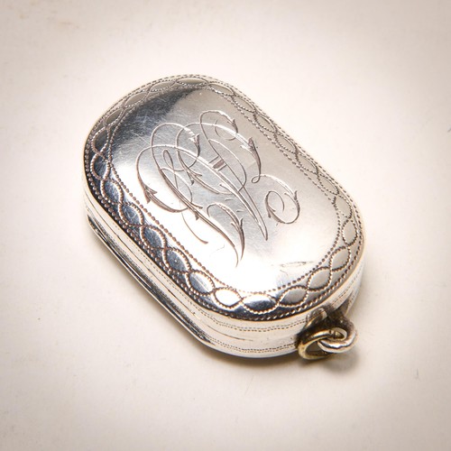 633 - A GEORGE III SILVER VINAIGRETTE, JOHN SHAW, BIRMINGHAM, 1814