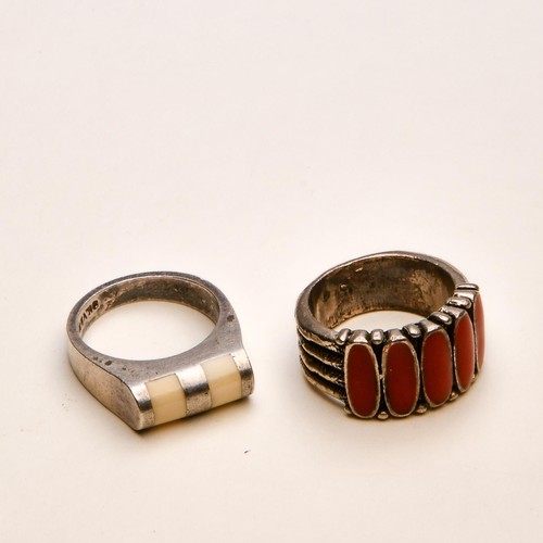 150 - TWO SILVER DRESS RINGS