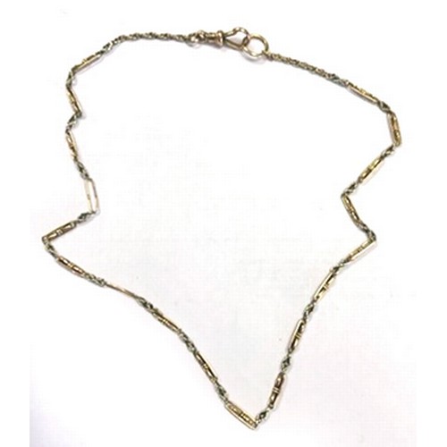 163 - A GOLD FOB STYLE CHAIN