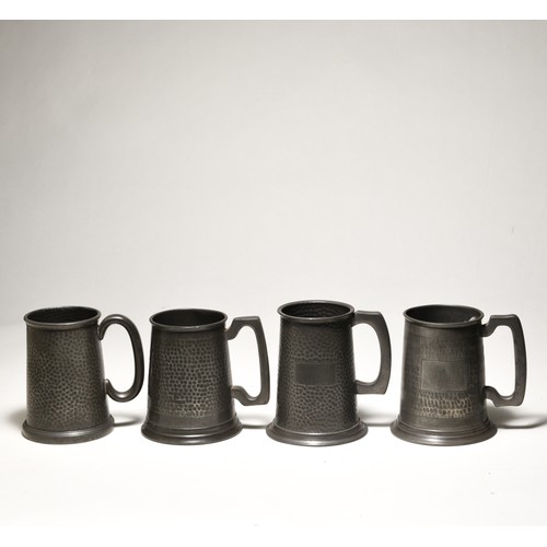 70 - A COLLECTION OF PEWTER BEER TANKARDS