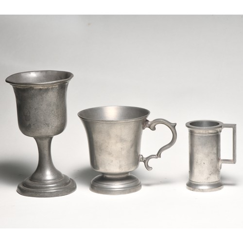 72 - THREE PEWTER ITEMS