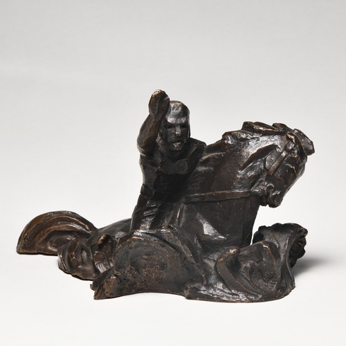 78 - A BRONZE HORSE AND RIDER, UNKNOWN ARTIST