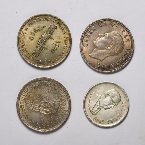 653 - FOUR SOUTH AFRICAN SILVER COINS