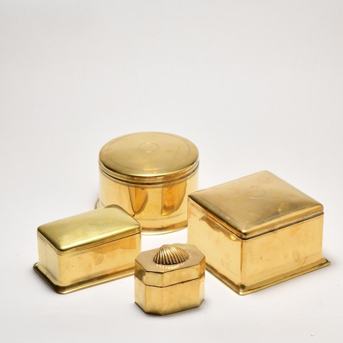 404 - A MISCELLANEOUS COLLECTION OF FOUR BRASS BOXES