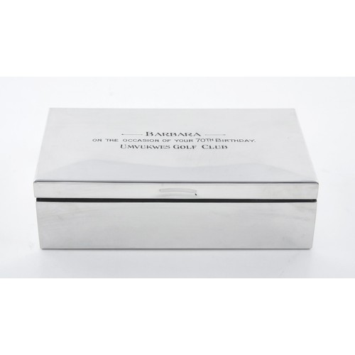 313 - AN ELECTROPLATE CIGARETTE BOX, LONDON, MODERN