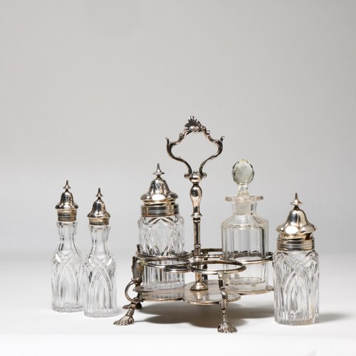 626 - A GEORGE II SILVER CRUET SET, JOHN DELMESTER, LONDON, 1762