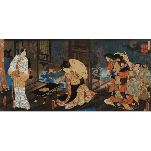 1250 - A JAPANESE WOODBLOCK TRIPTYCH, 