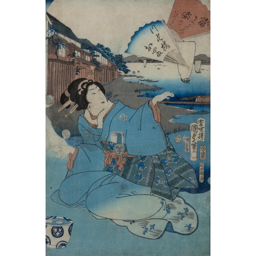 1253 - A JAPANESE WOODBLOCK PRINT, 