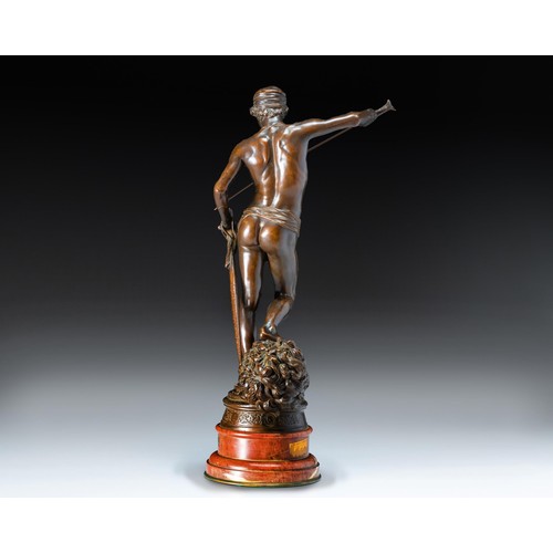 1096 - MARIUS-JEAN ANTONIN MERCIE (FRENCH 1845 - 1916): A BRONZE FIGURE OF DAVID