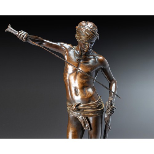 1096 - MARIUS-JEAN ANTONIN MERCIE (FRENCH 1845 - 1916): A BRONZE FIGURE OF DAVID