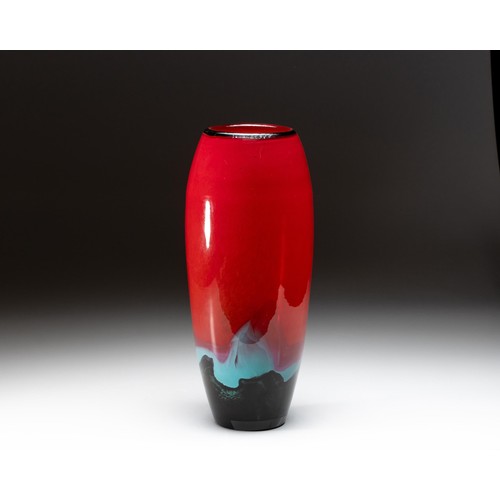 1136 - A MIHAI TOPESCU 'LANDSCAPE' HAND-BLOWN GLASS VASE