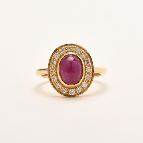 1430 - A RUBY AND DIAMOND DRESS RING