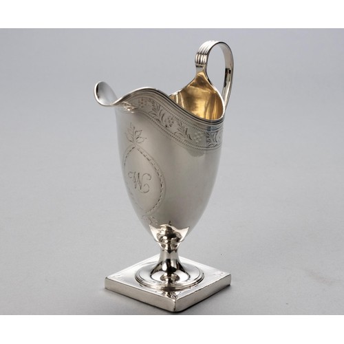 758 - A GEORGE III SILVER MILK CREAMER, PETER AND ANN BATEMAN, LONDON, 1794