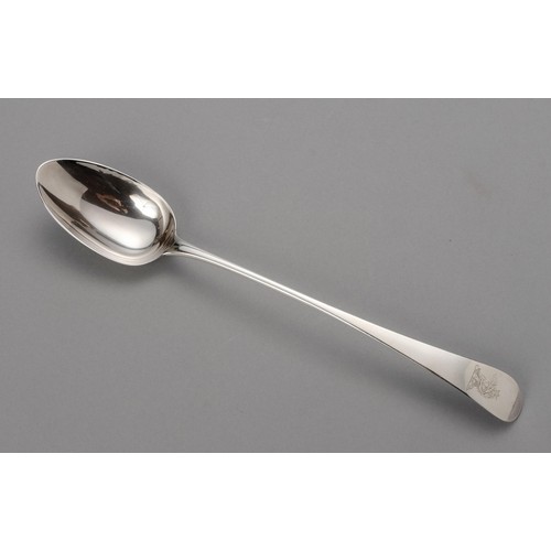 757 - A GEORGE III SILVER OLD ENGLISH PATTERN BASTING SPOON, HESTER BATEMAN, LONDON, 1787