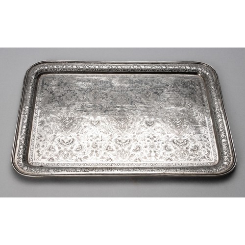 841 - A PERSIAN SILVER TRAY