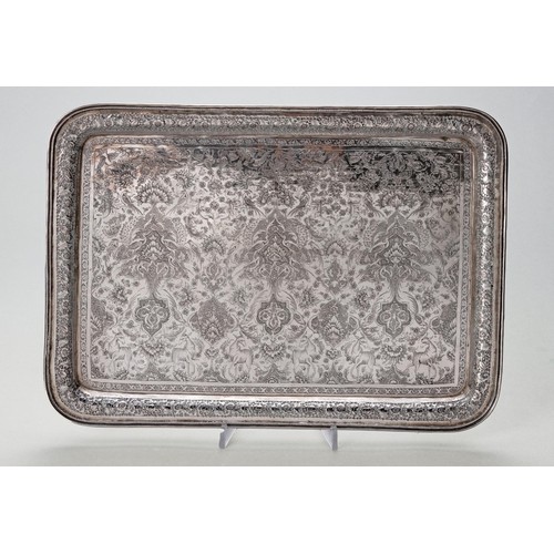 841 - A PERSIAN SILVER TRAY