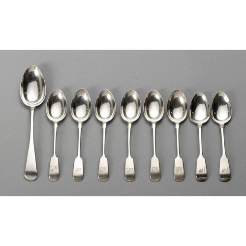 768 - A VICTORIAN SILVER OLD ENGLISH PATTERN DESSERT SPOON, WILLIAM EATON, LONDON, 1839