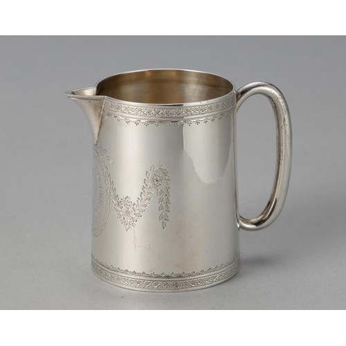 773 - A VICTORIAN SILVER MILK JUG, HENRY HOLLAND, LONDON, 1878